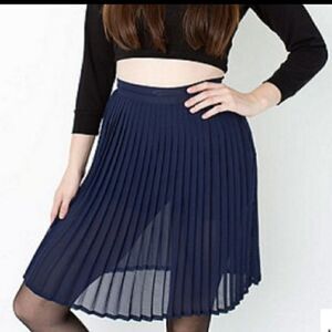 Chiffon by American Apparel Blue Pleated Skirt XS
